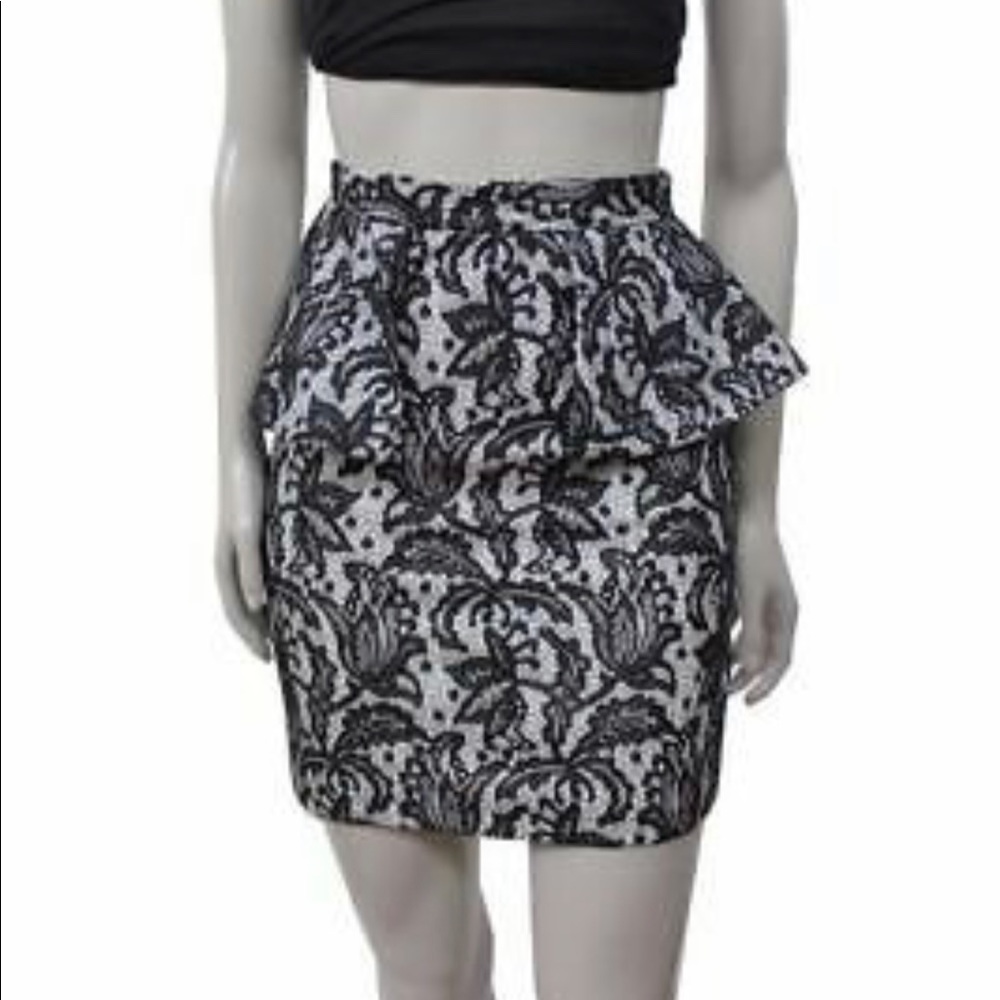 Topshop lace peplum skirt